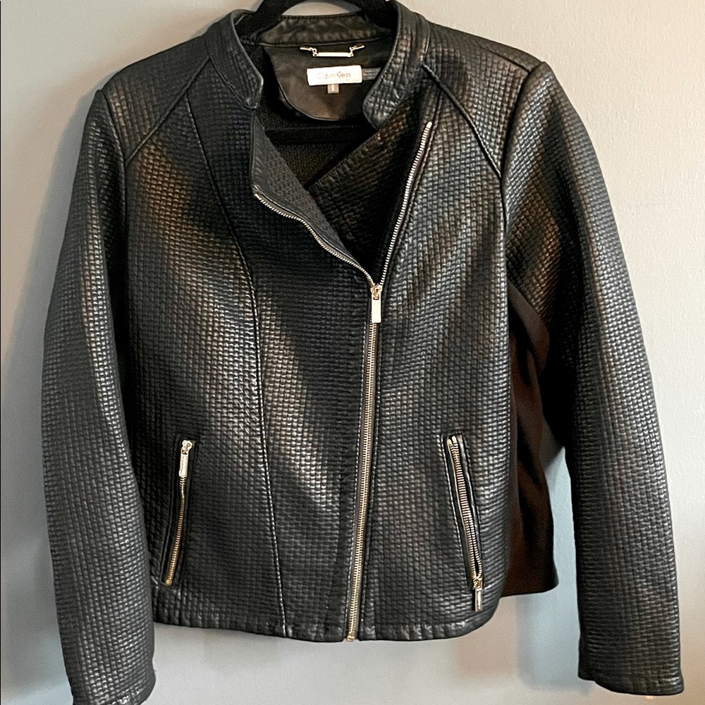 Calvin Klein Textured Faux Leather Jacket